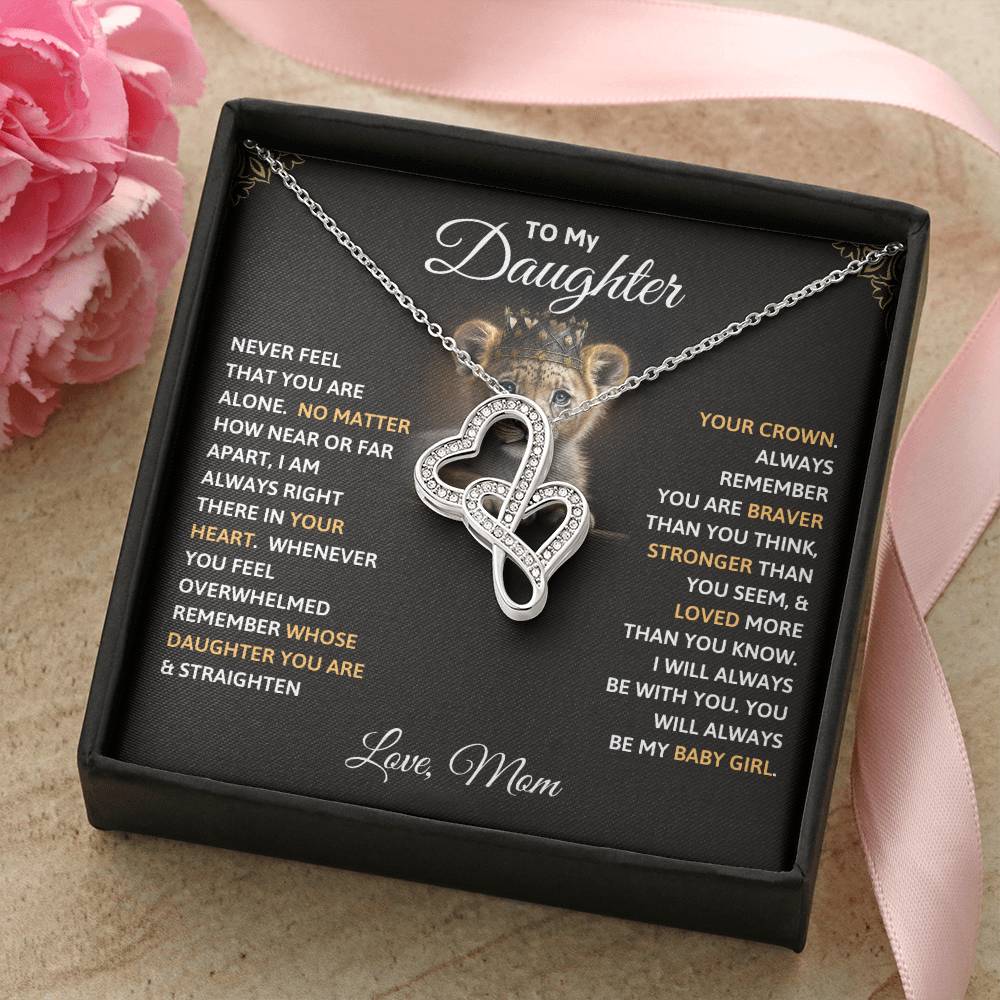 Heart-to-heart Pendant Necklace - To My Daughter, Never Feel That You Are Alone