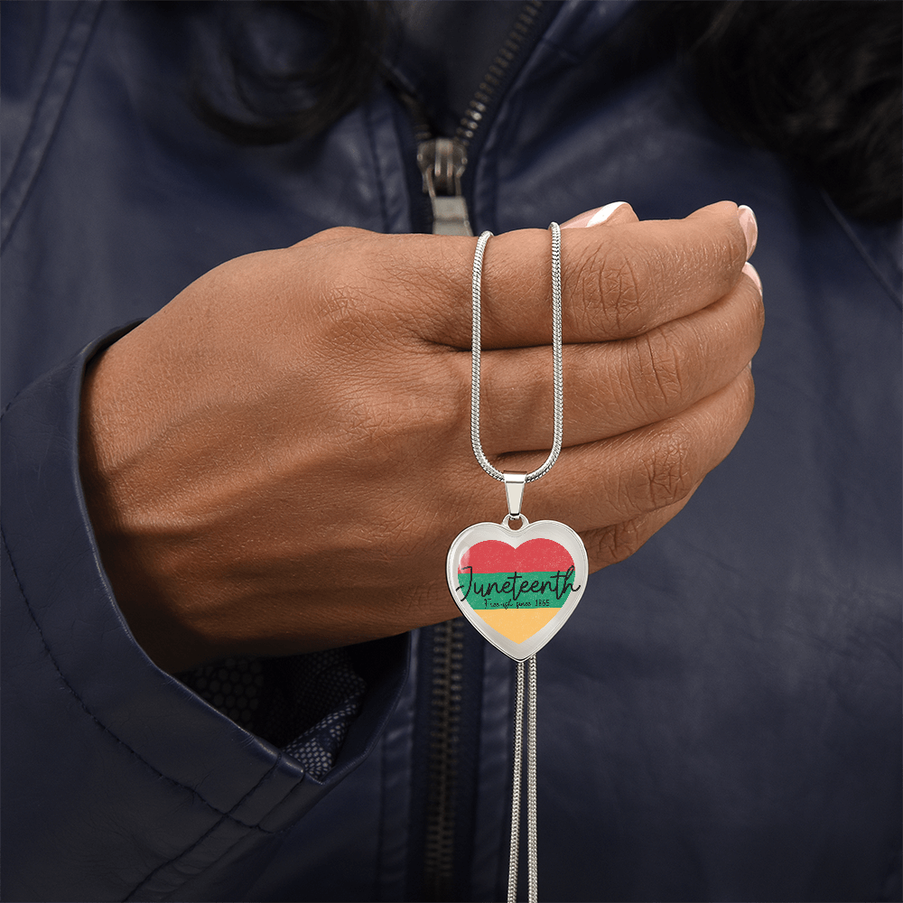 Graphic Heart Necklace - Juneteenth