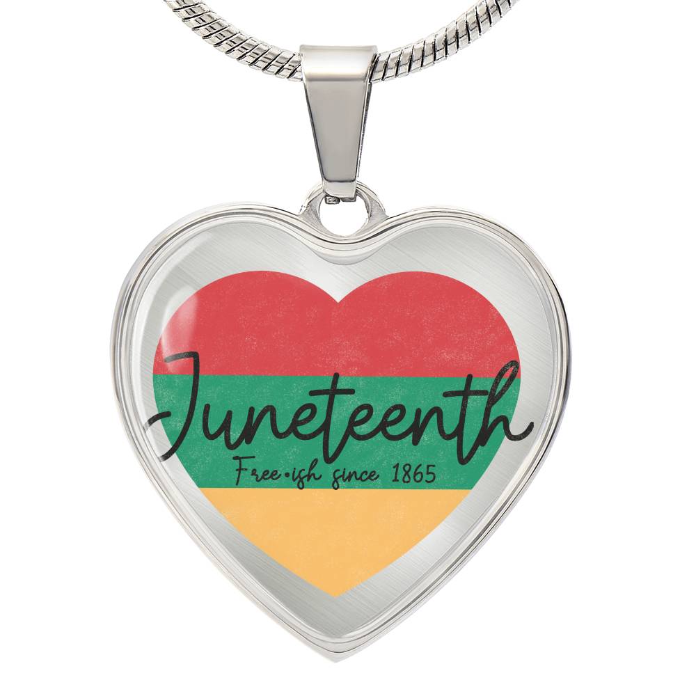 Graphic Heart Necklace - Juneteenth