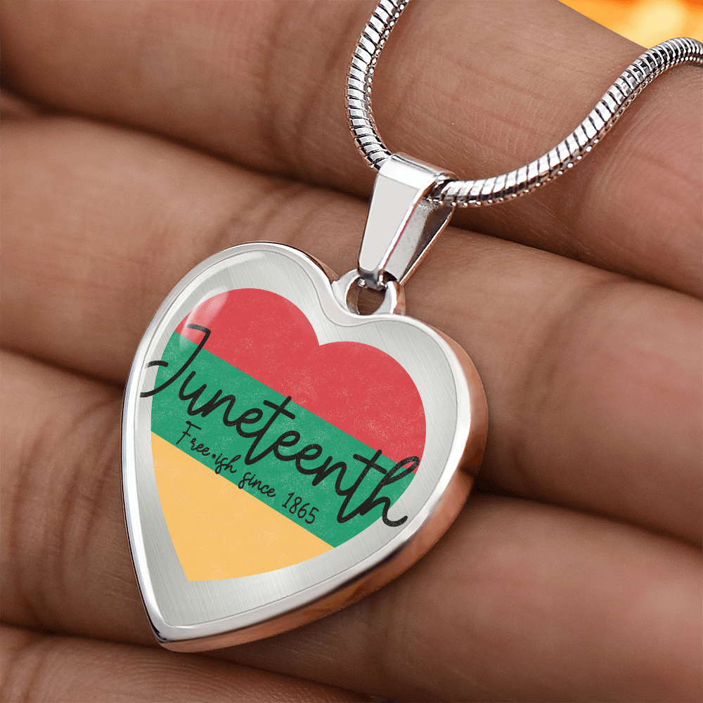 Graphic Heart Necklace - Juneteenth