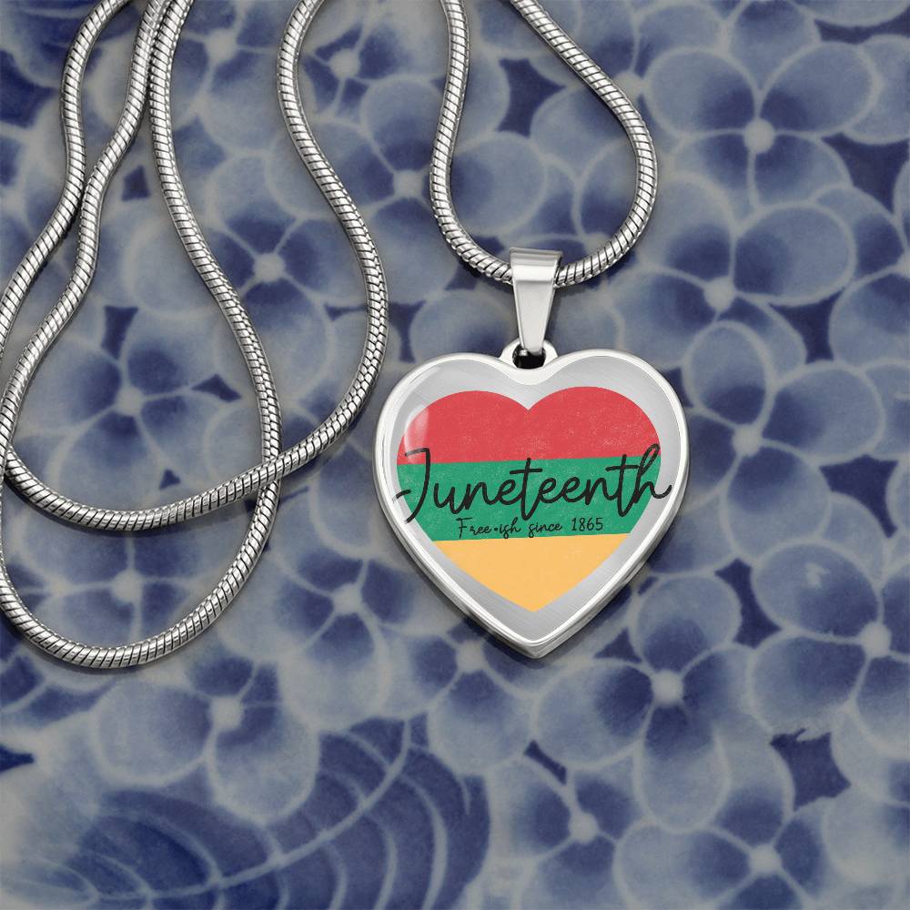 Graphic Heart Necklace - Juneteenth