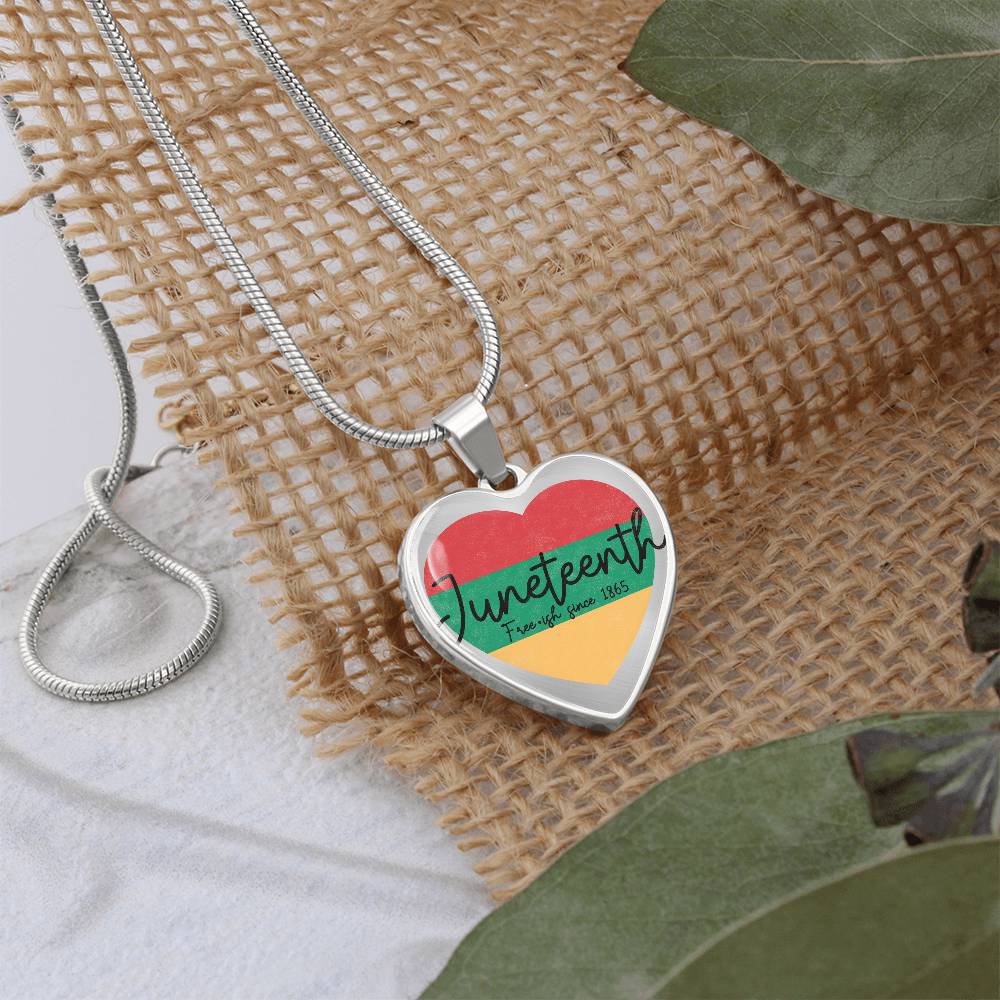 Graphic Heart Necklace - Juneteenth