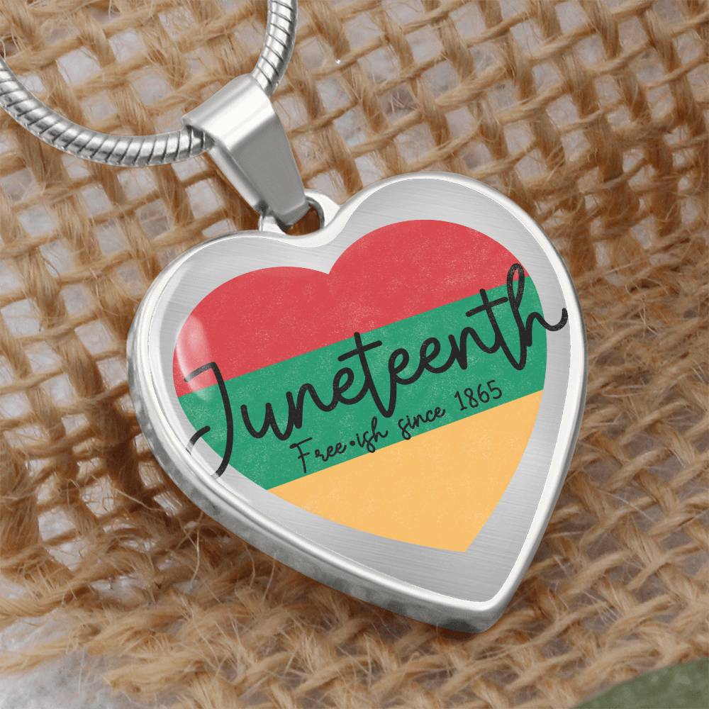 Graphic Heart Necklace - Juneteenth