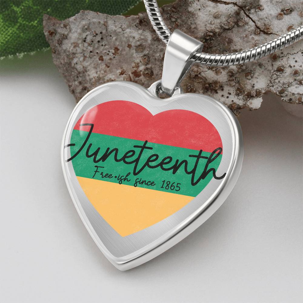Graphic Heart Necklace - Juneteenth