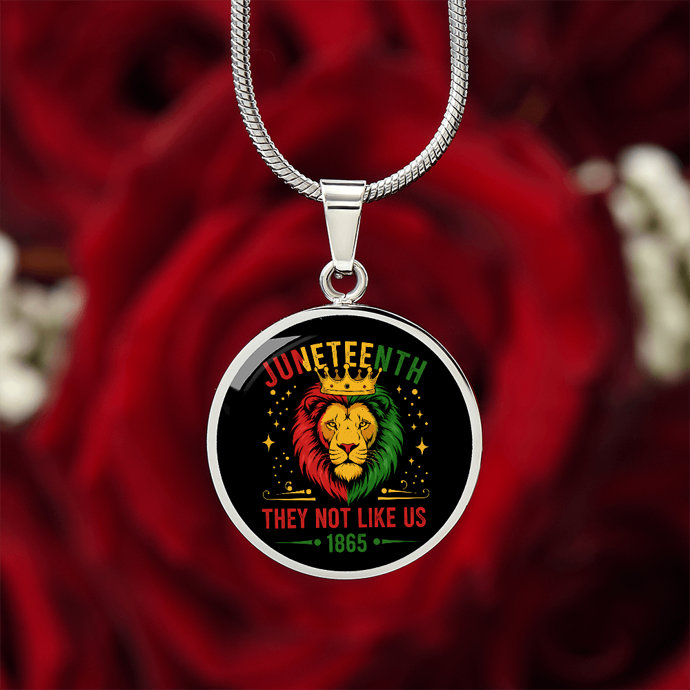 Juneteenth, Lion They Not Like Us - Graphic Circle Necklace