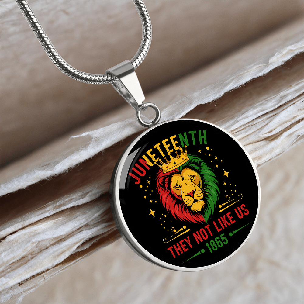 Juneteenth, Lion They Not Like Us - Graphic Circle Necklace