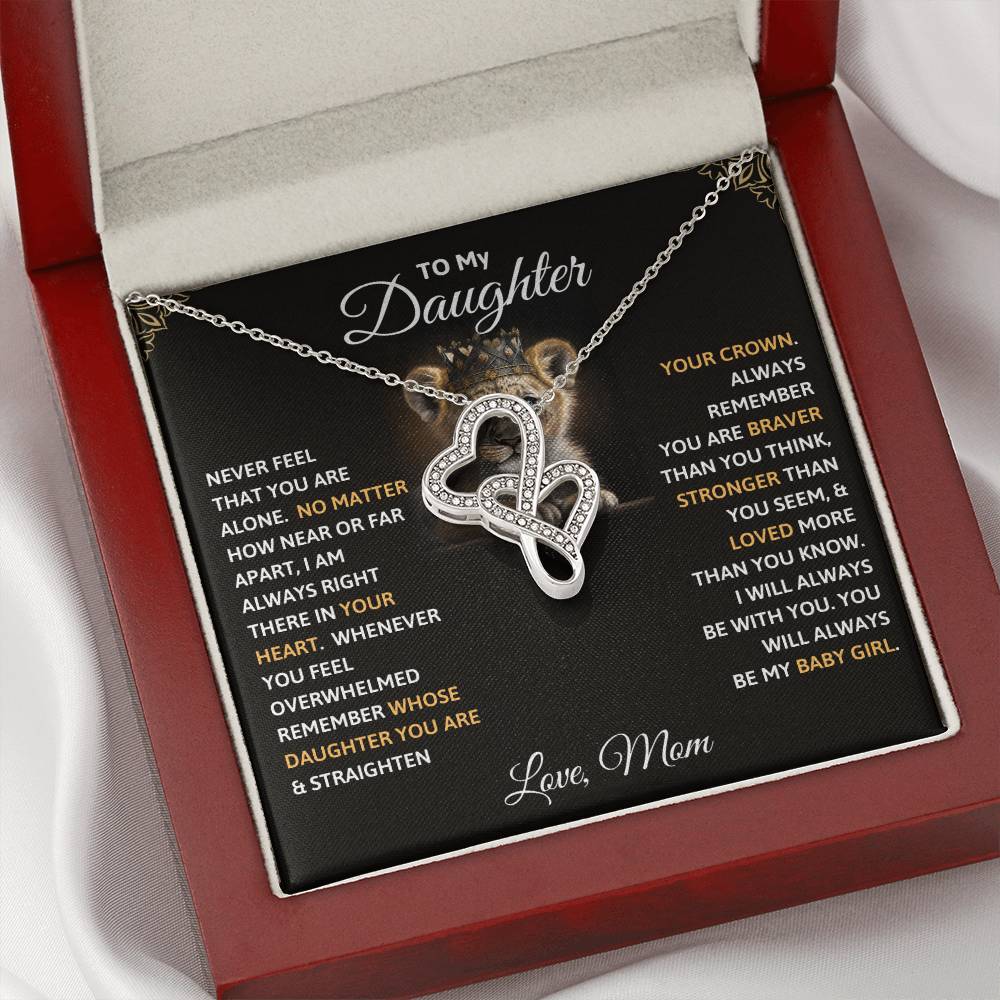 Heart-to-heart Pendant Necklace - To My Daughter, Never Feel That You Are Alone