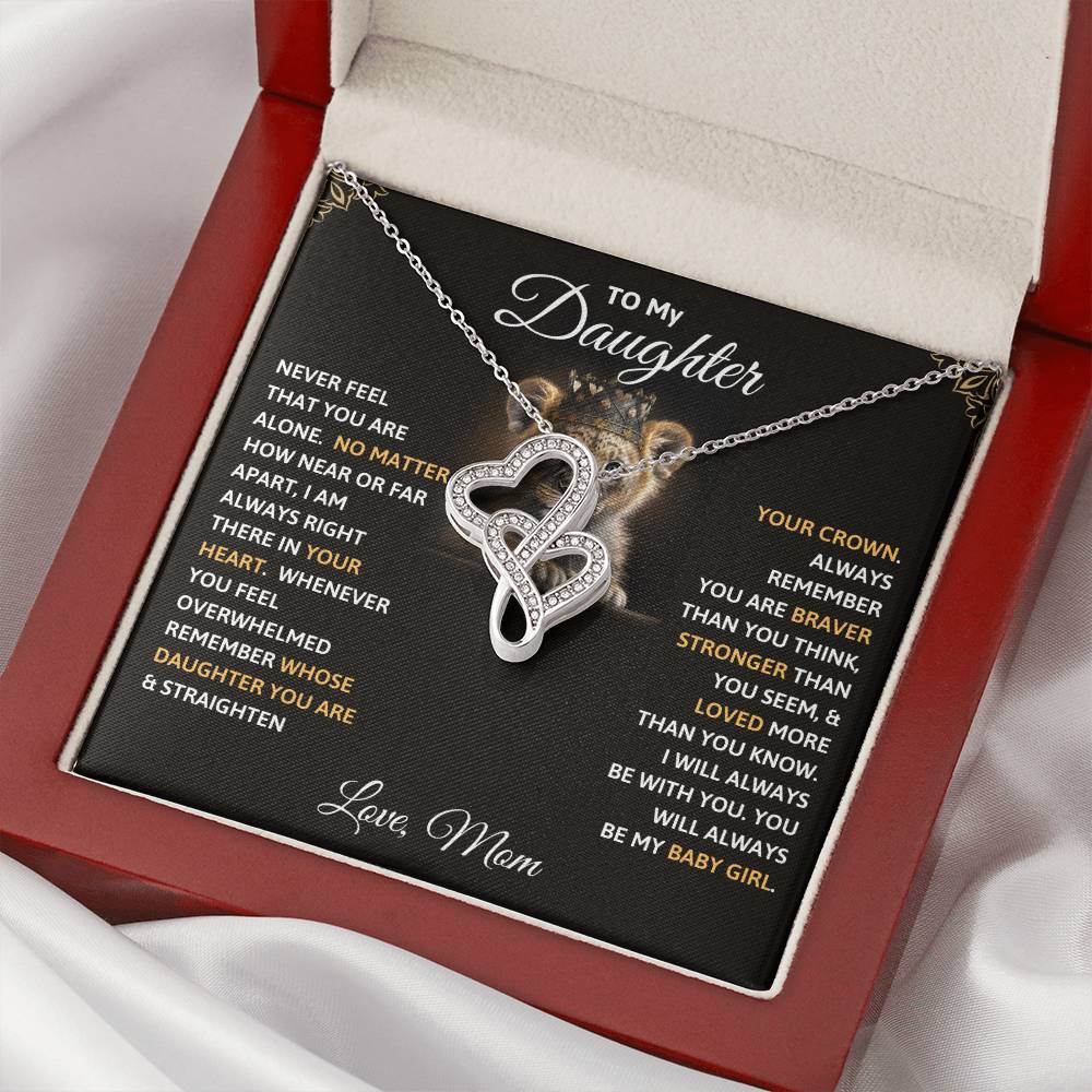 Heart-to-heart Pendant Necklace - To My Daughter, Never Feel That You Are Alone