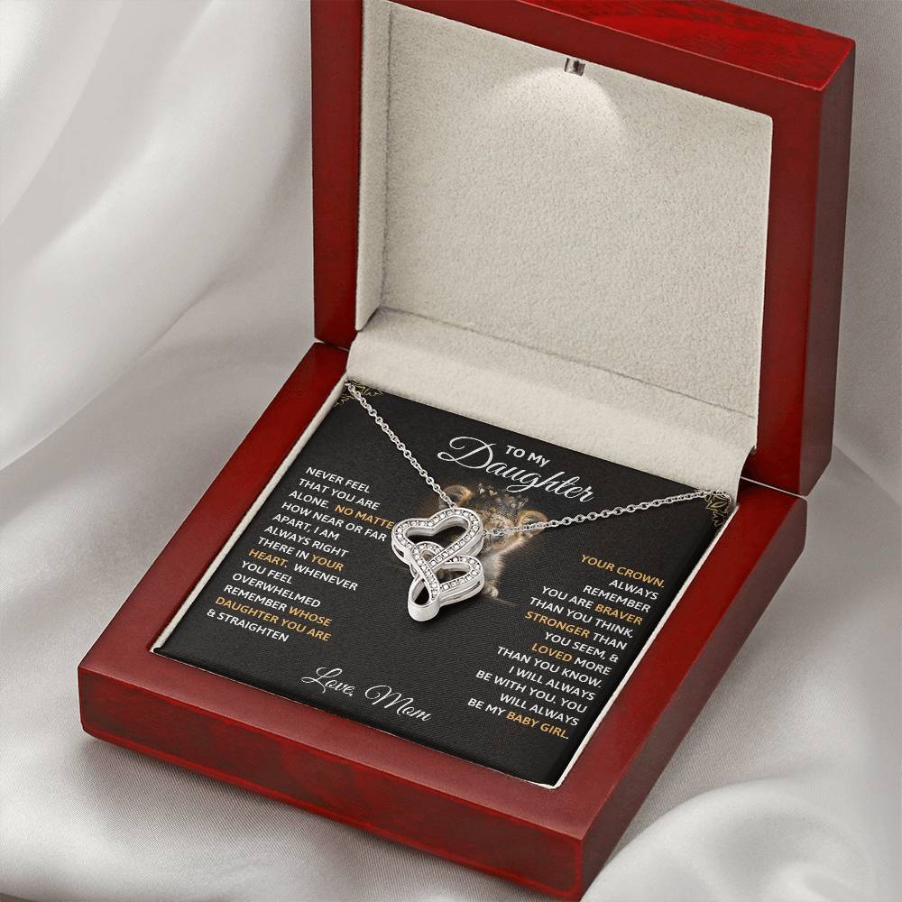 Heart-to-heart Pendant Necklace - To My Daughter, Never Feel That You Are Alone