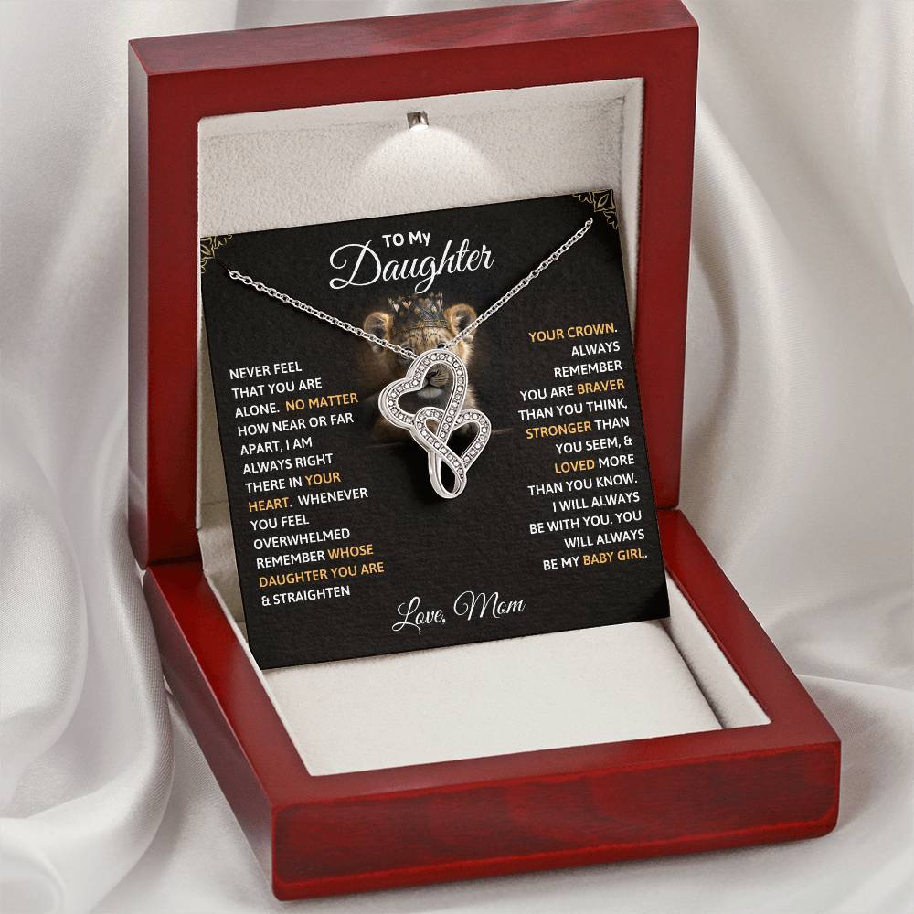 Heart-to-heart Pendant Necklace - To My Daughter, Never Feel That You Are Alone