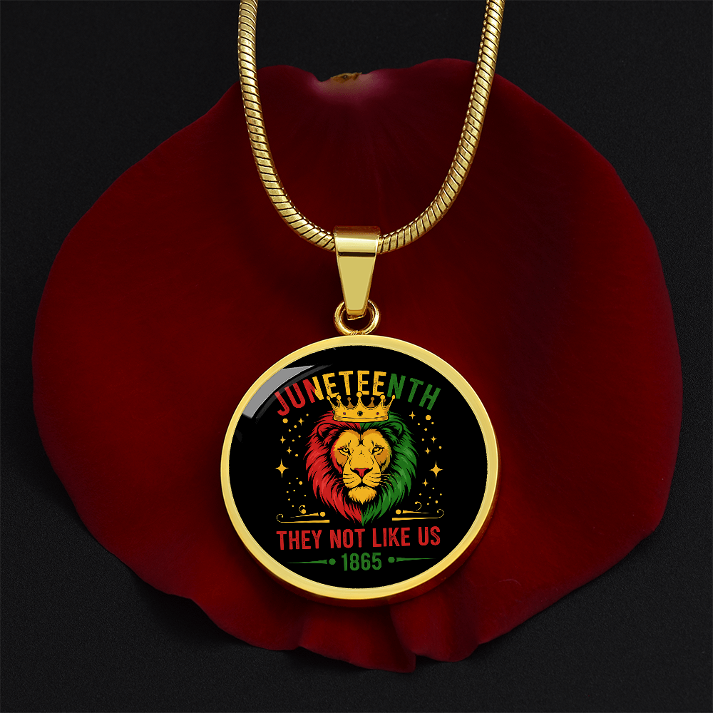 Juneteenth, Lion They Not Like Us - Graphic Circle Necklace
