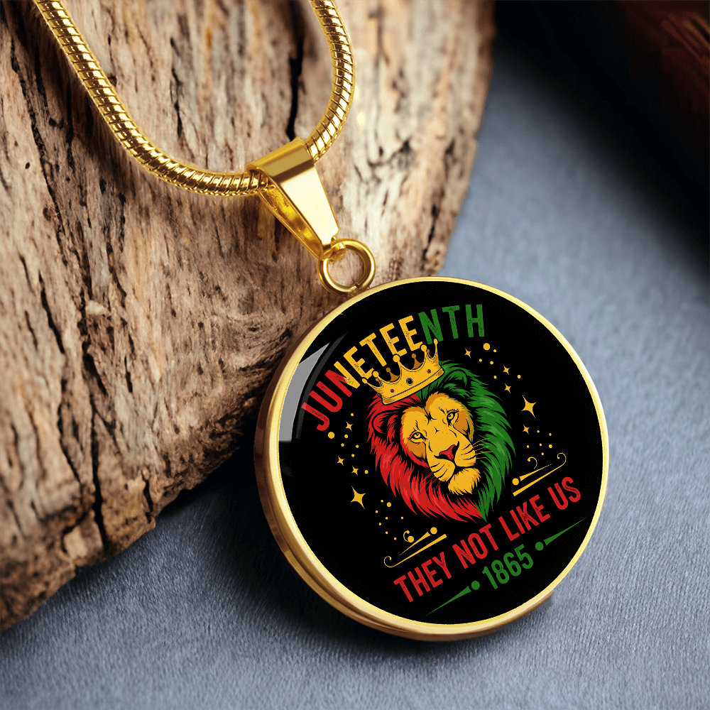 Juneteenth, Lion They Not Like Us - Graphic Circle Necklace