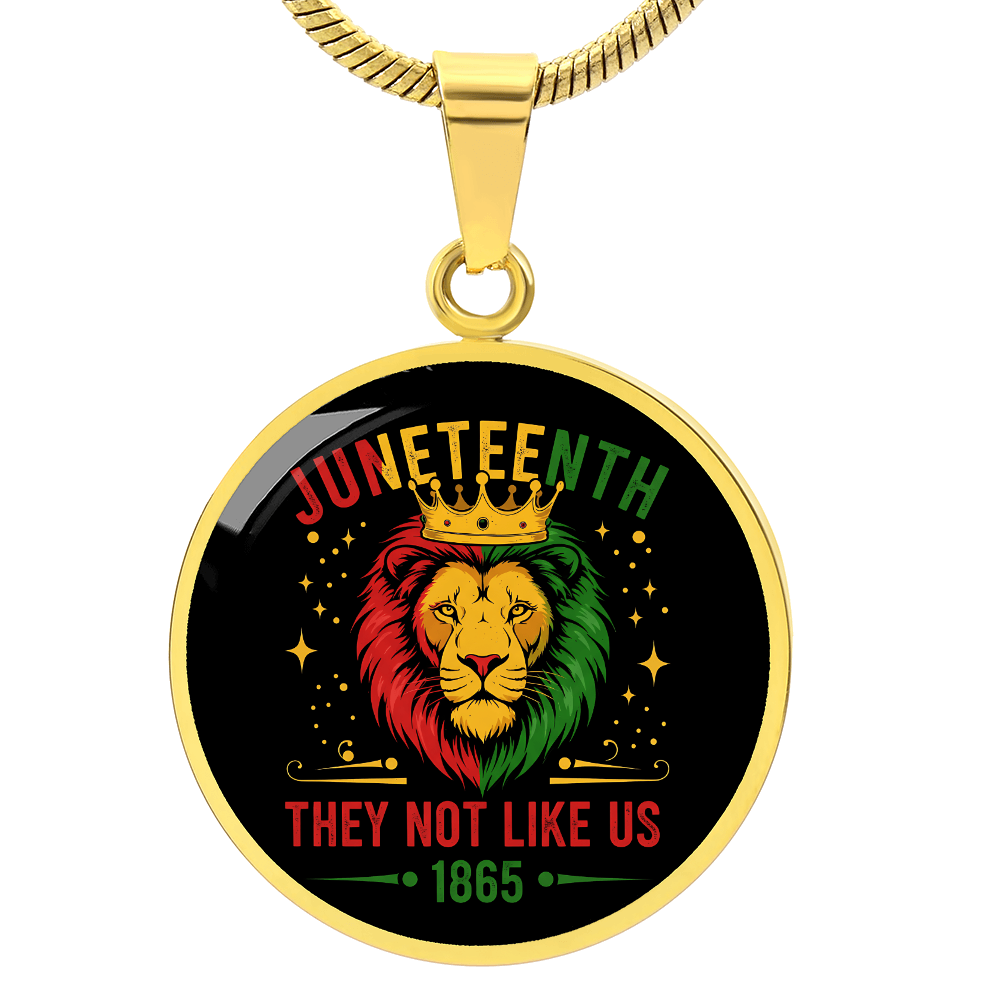 Juneteenth, Lion They Not Like Us - Graphic Circle Necklace