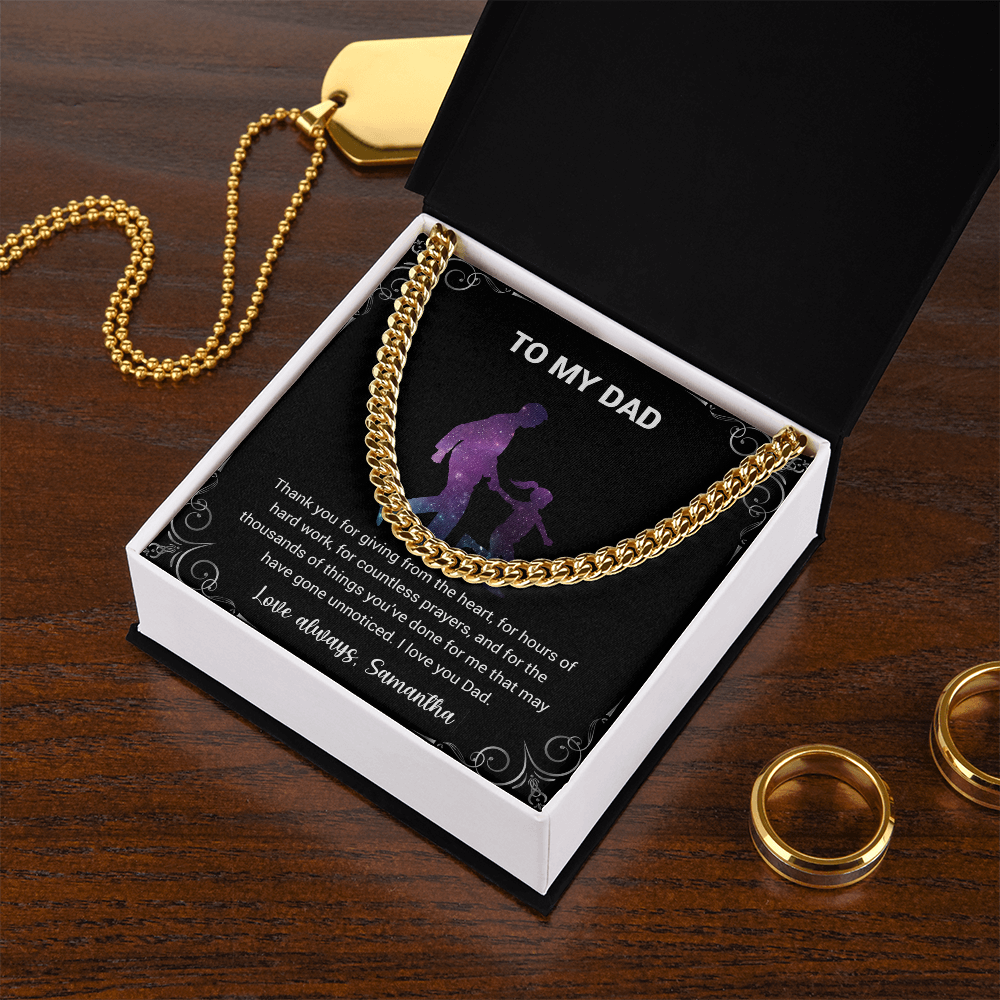 Cuban Link Chain For Dad - Thank You For Giving