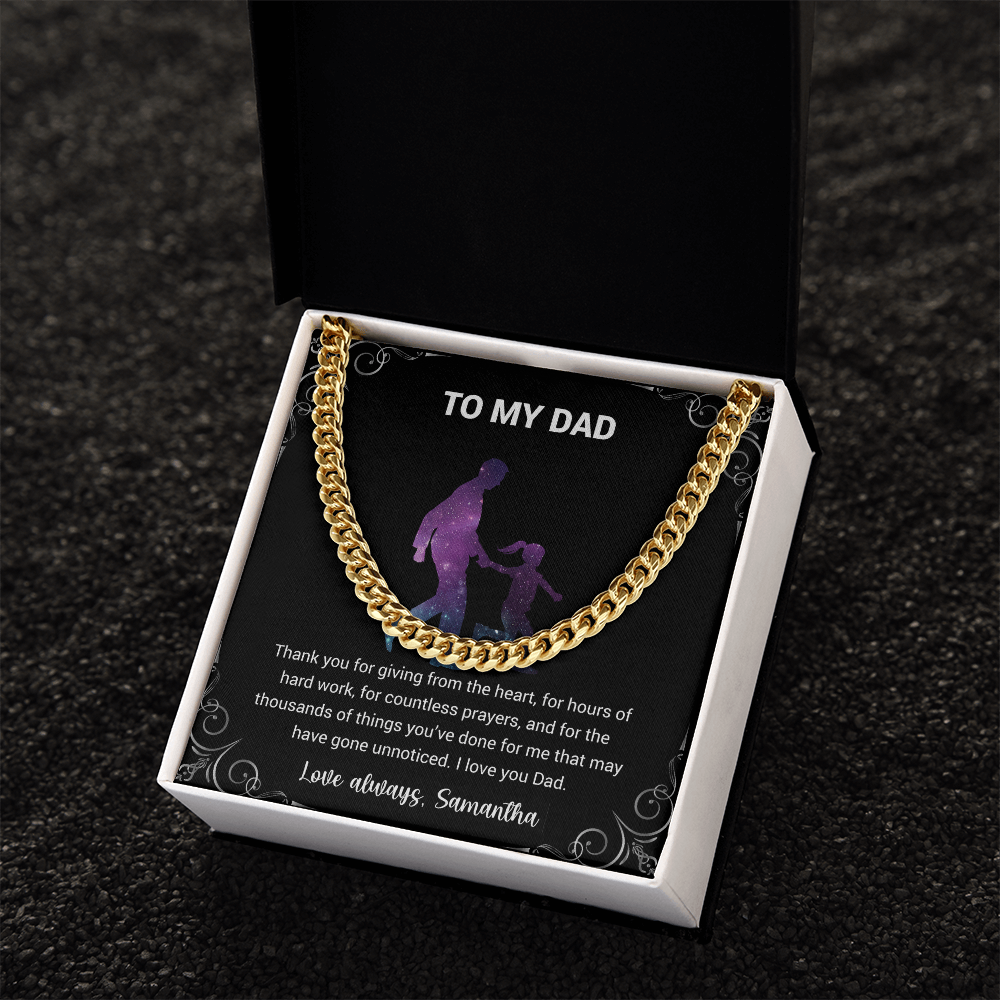 Cuban Link Chain For Dad - Thank You For Giving