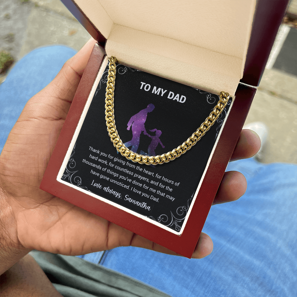 Cuban Link Chain For Dad - Thank You For Giving