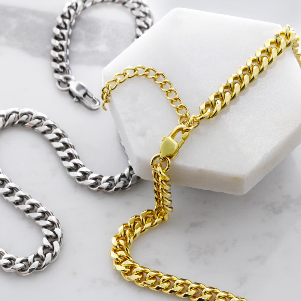 Cuban Link Chain For Dad - Thank You For Giving