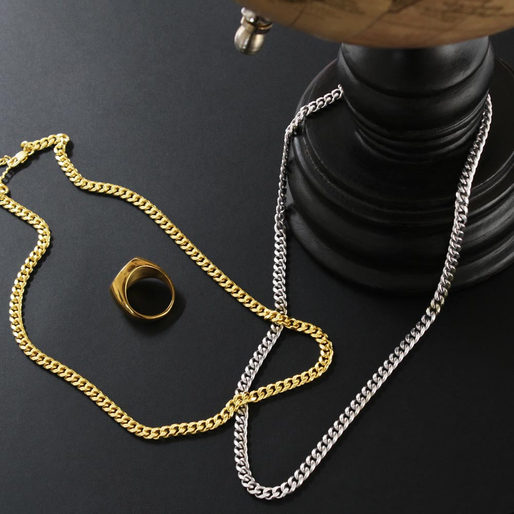 Cuban Link Chain For Dad - Thank You For Giving