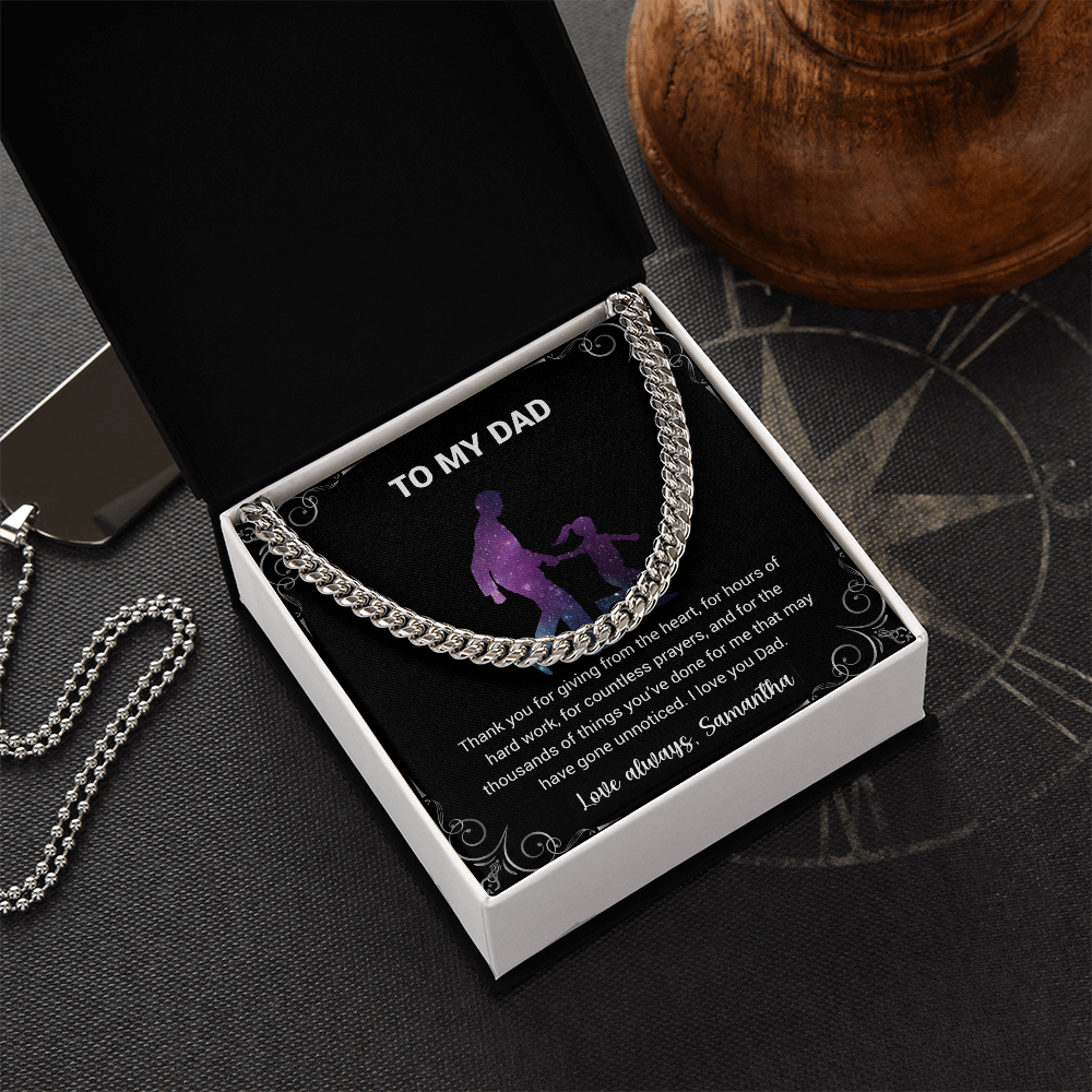 Cuban Link Chain For Dad - Thank You For Giving