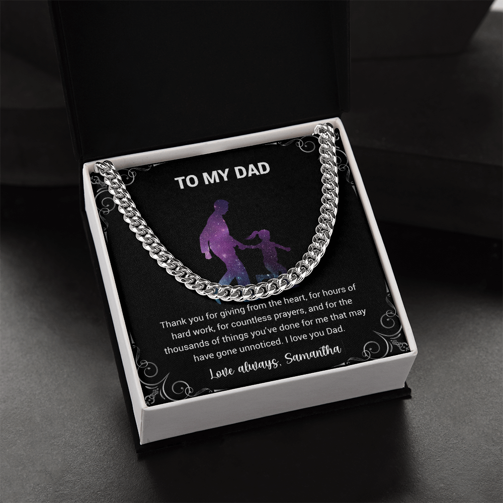 Cuban Link Chain For Dad - Thank You For Giving