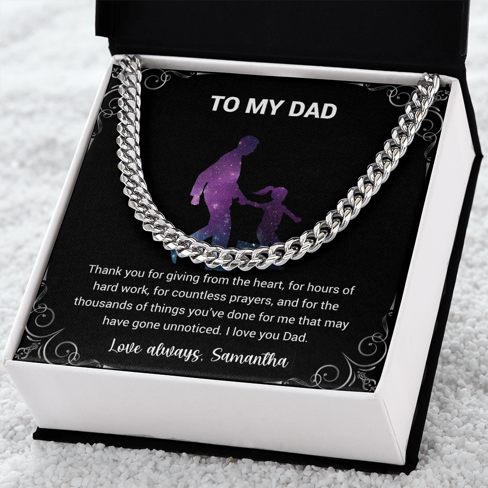 Cuban Link Chain For Dad - Thank You For Giving