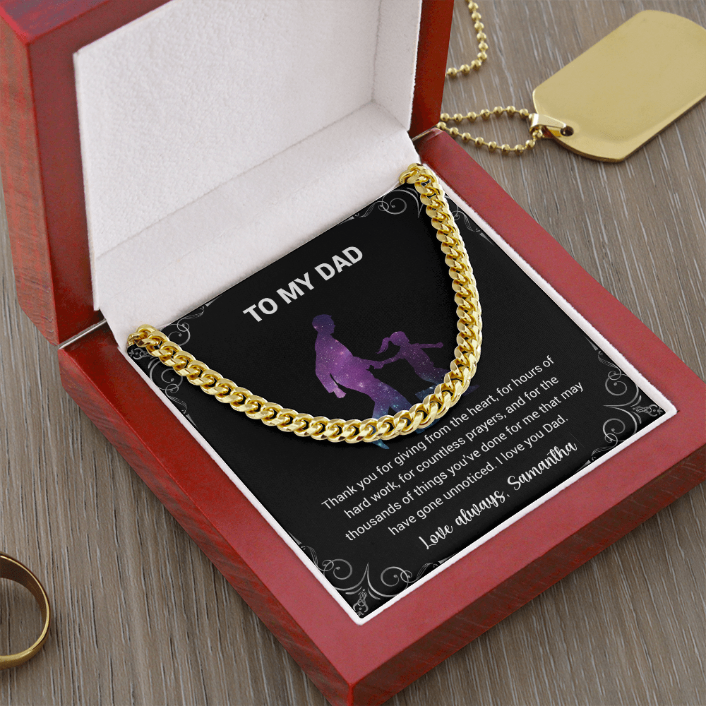 Cuban Link Chain For Dad - Thank You For Giving
