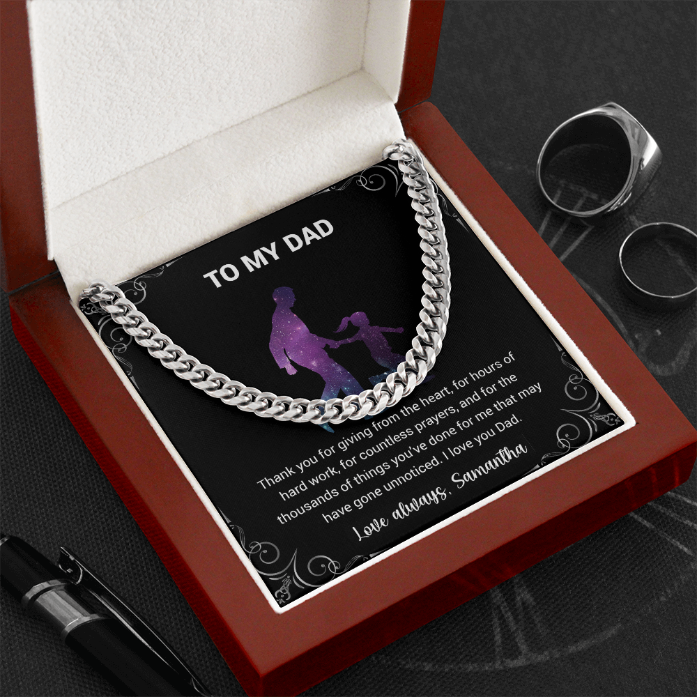 Cuban Link Chain For Dad - Thank You For Giving