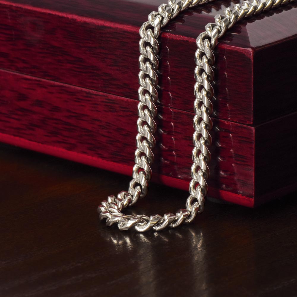 Cuban Link Chain For Dad - Thank You For Giving