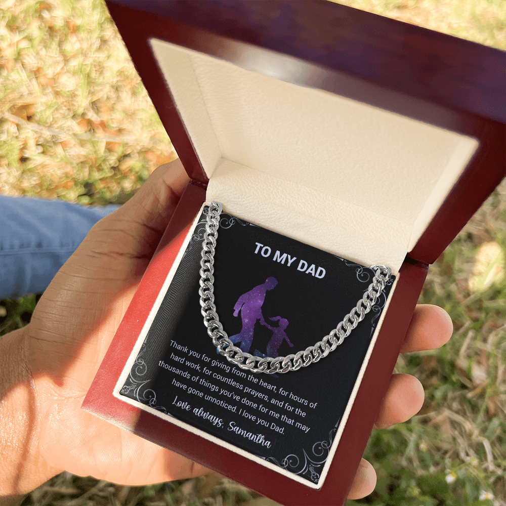Cuban Link Chain For Dad - Thank You For Giving