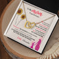 Interlocking Hearts Necklace - To My Mom, I am because - Love, Personalized with your name