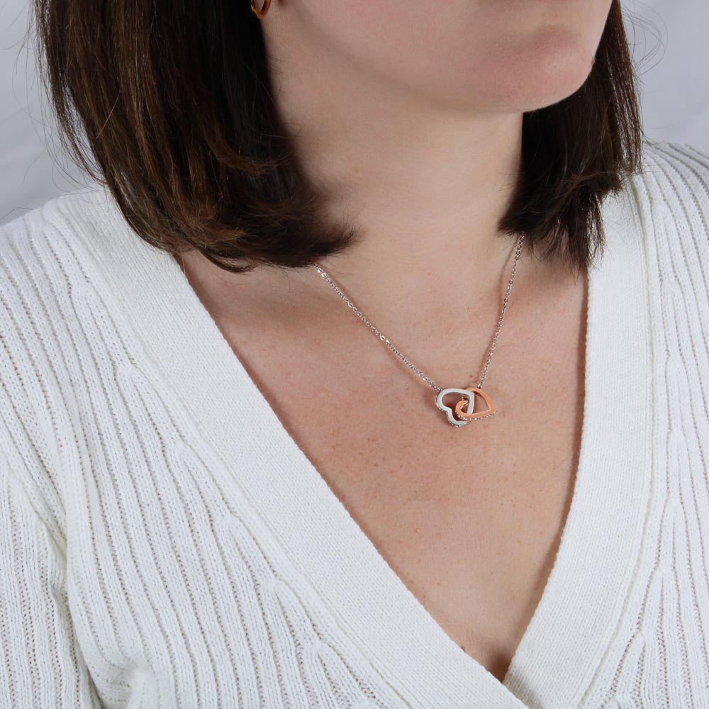 Interlocking Hearts Necklace - To My Daughter, Never Feel That You Are Alone