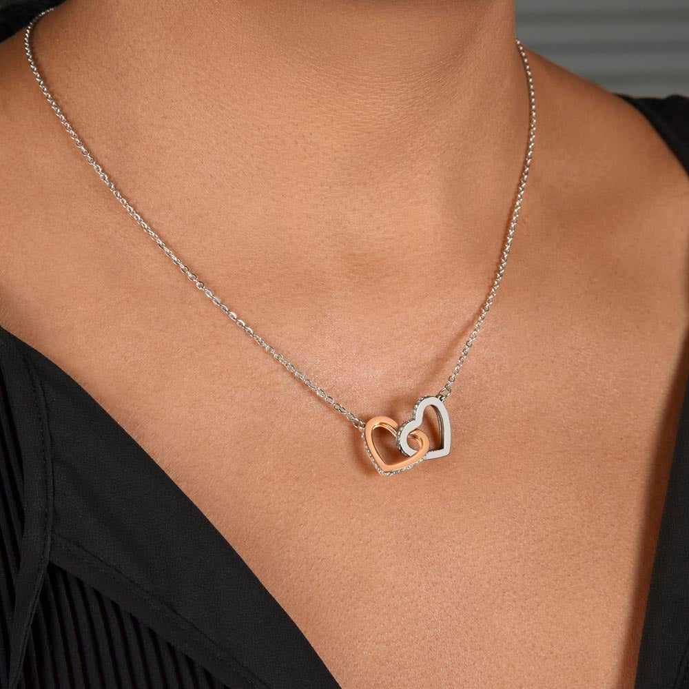 Interlocking Hearts Necklace - To My Daughter, Never Feel That You Are Alone