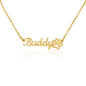 Paw Print Name Necklace - Personalized