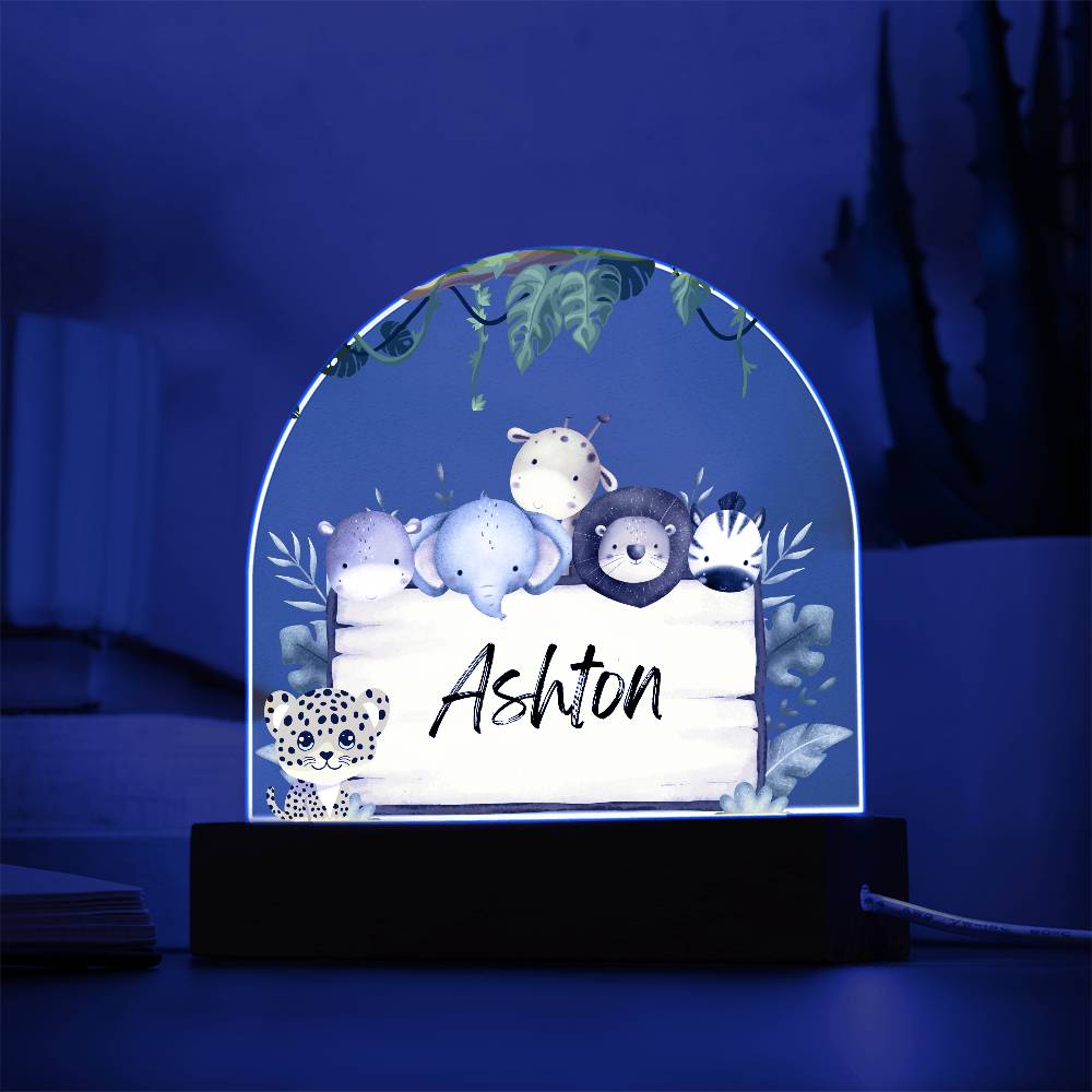 Safari Jungle Animals Light - Acrylic Dome Plaque