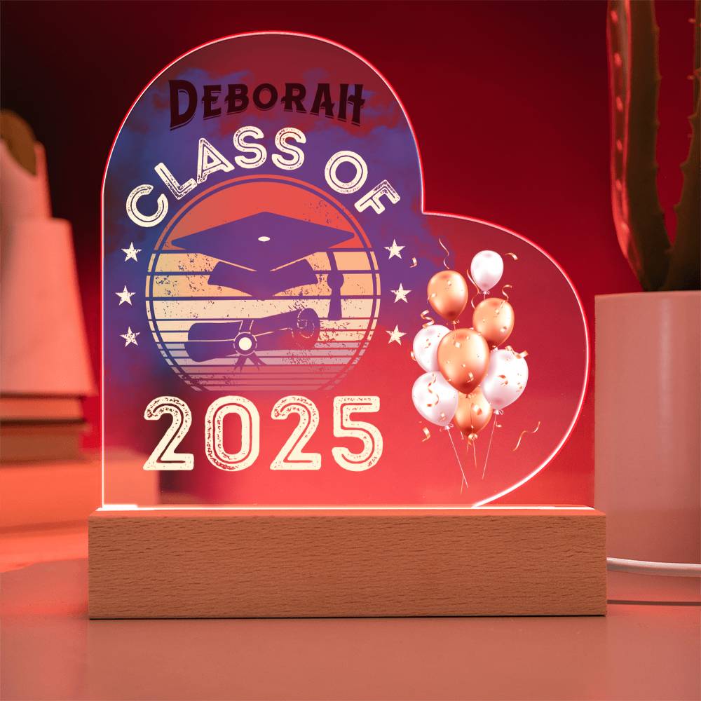 Class of 2025 - Acrylic Heart LED Keepsake