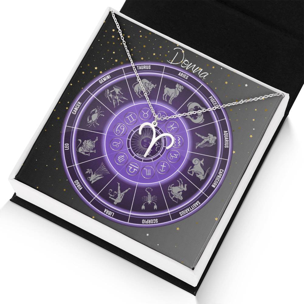 Zodiac Astrology Symbol Necklace (Purple)