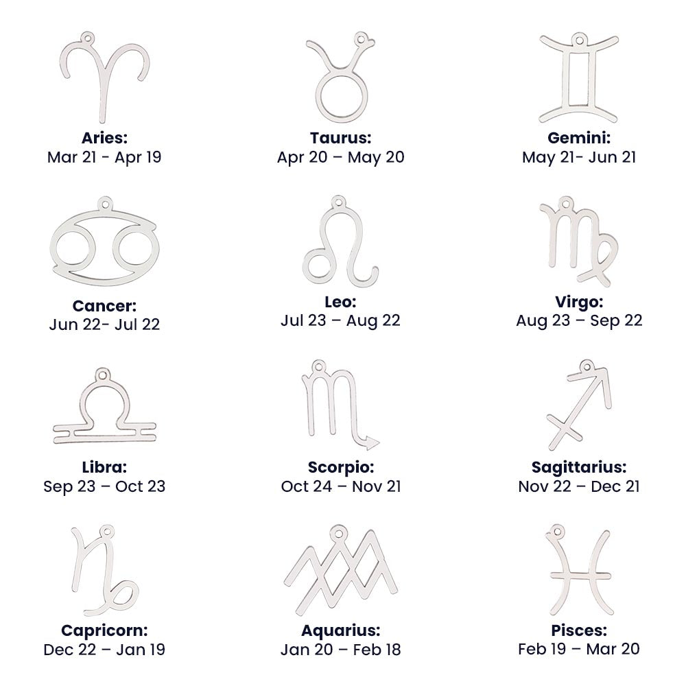 Zodiac Astrology Symbol Necklace (Purple)