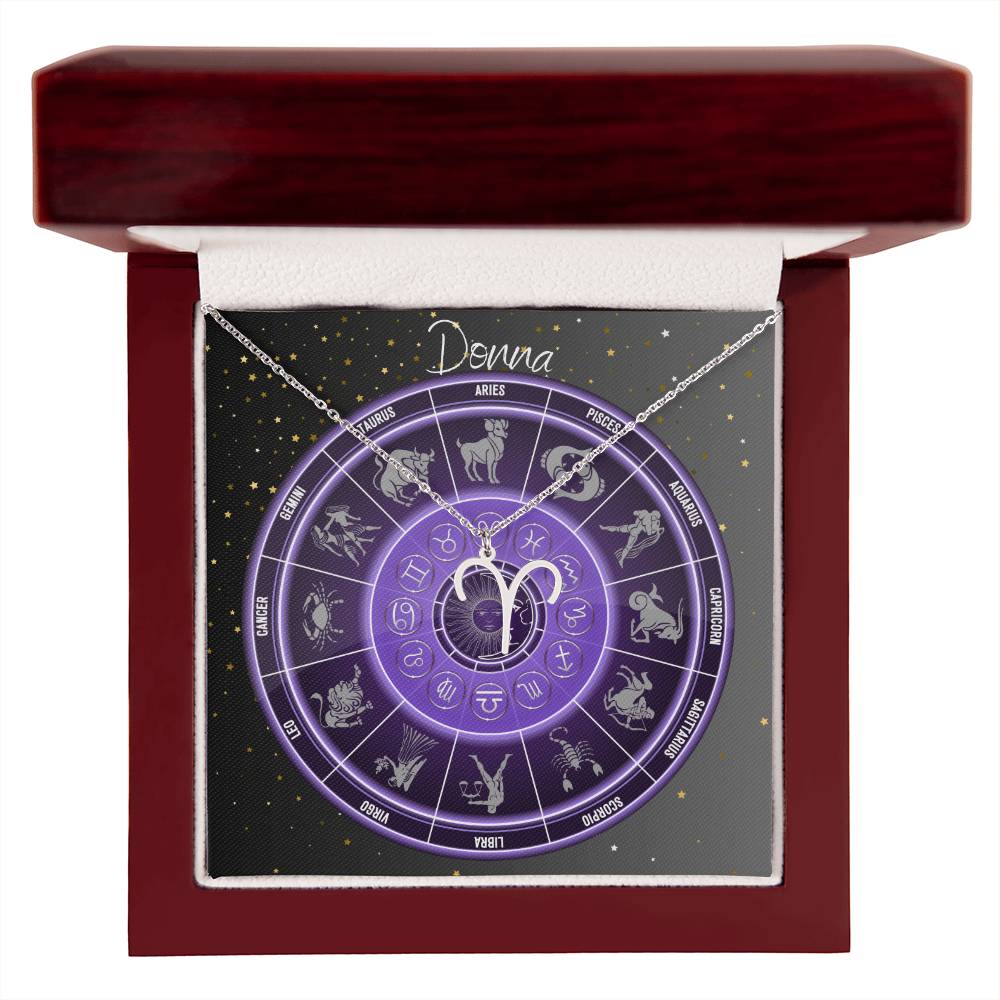 Zodiac Astrology Symbol Necklace (Purple)