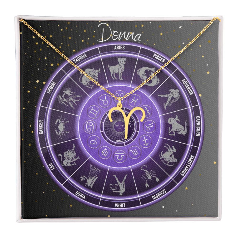 Zodiac Astrology Symbol Necklace (Purple)