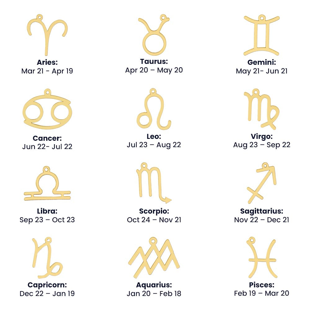 Zodiac Astrology Symbol Necklace (Purple)