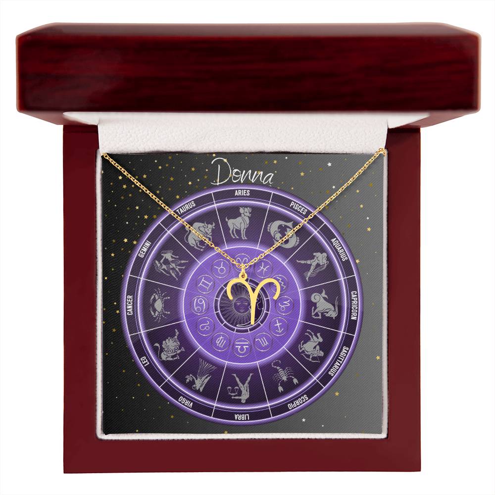 Zodiac Astrology Symbol Necklace (Purple)
