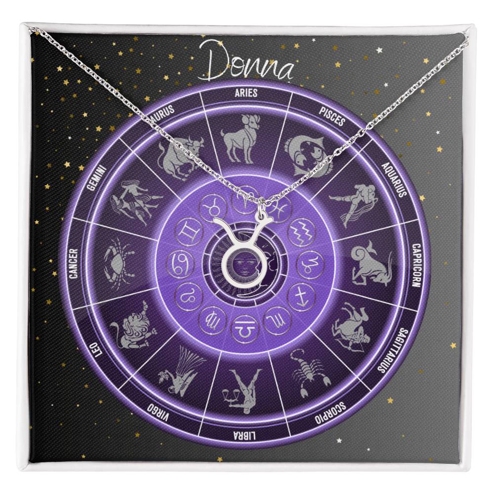 Zodiac Astrology Symbol Necklace (Purple)