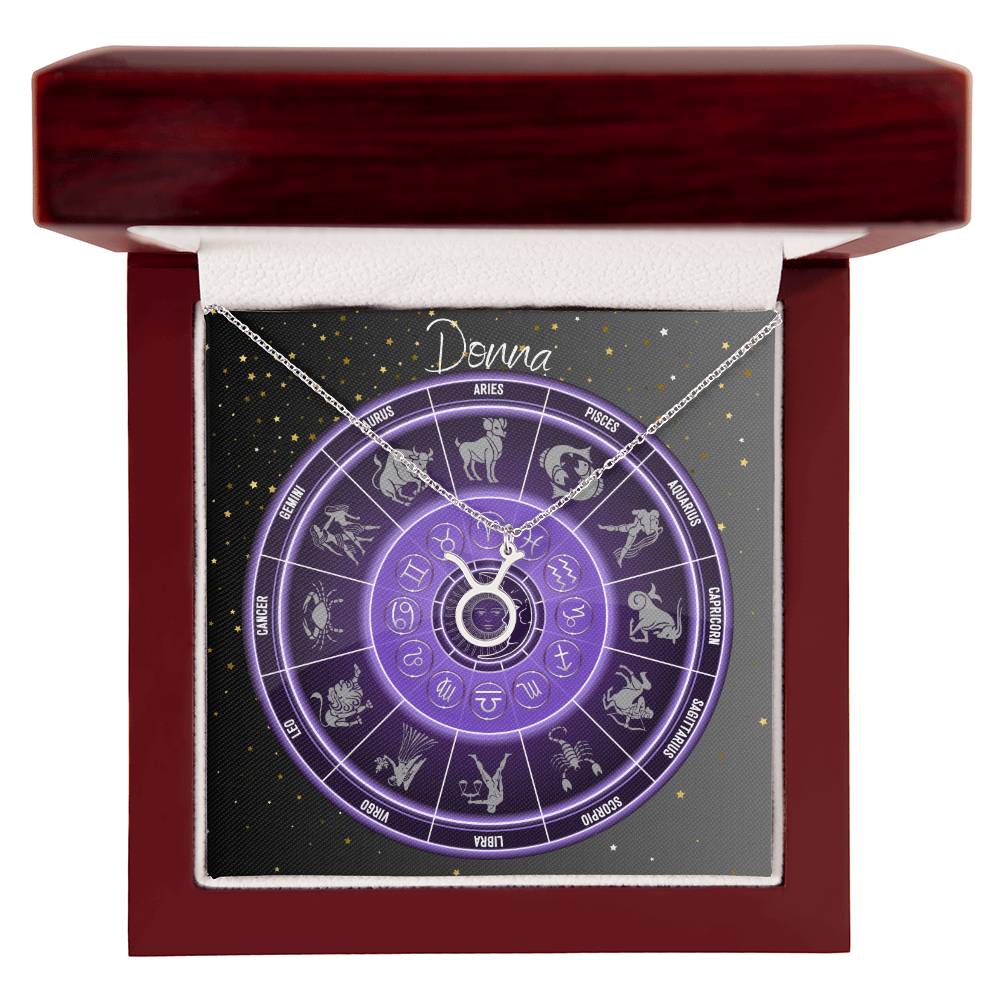 Zodiac Astrology Symbol Necklace (Purple)