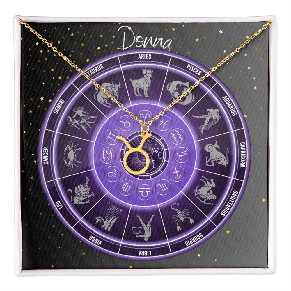 Zodiac Astrology Symbol Necklace (Purple)