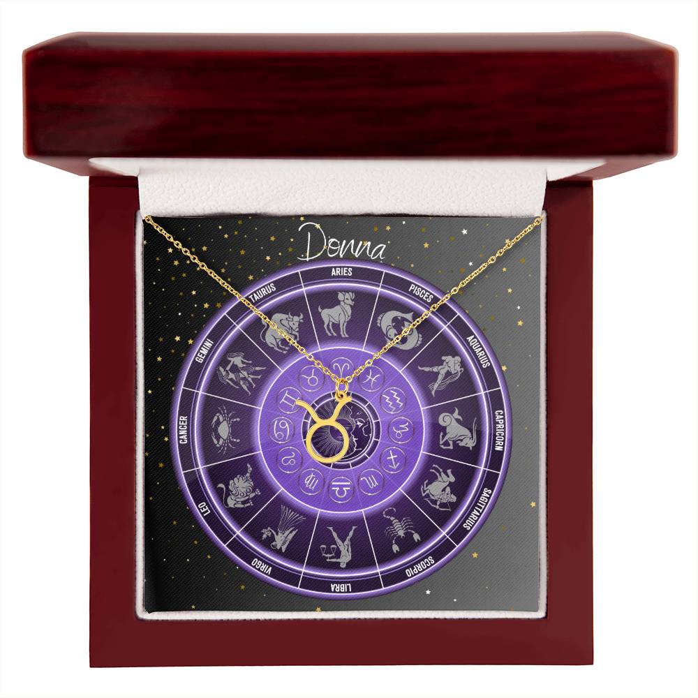 Zodiac Astrology Symbol Necklace (Purple)