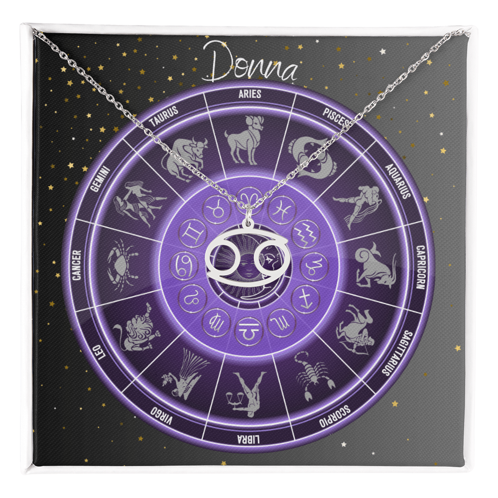 Zodiac Astrology Symbol Necklace (Purple)