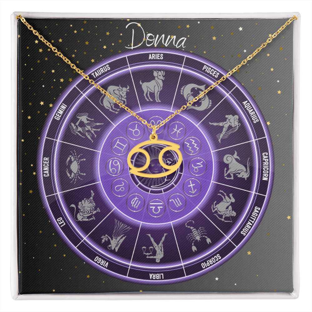 Zodiac Astrology Symbol Necklace (Purple)