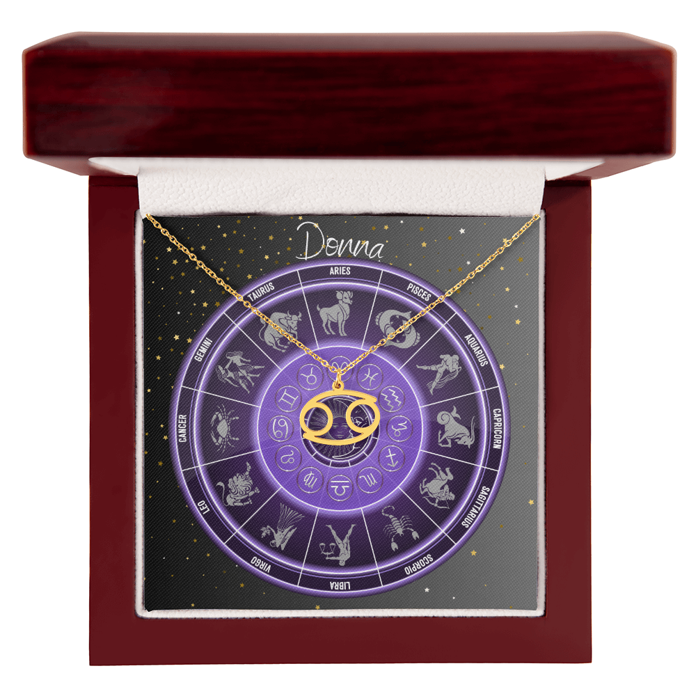 Zodiac Astrology Symbol Necklace (Purple)