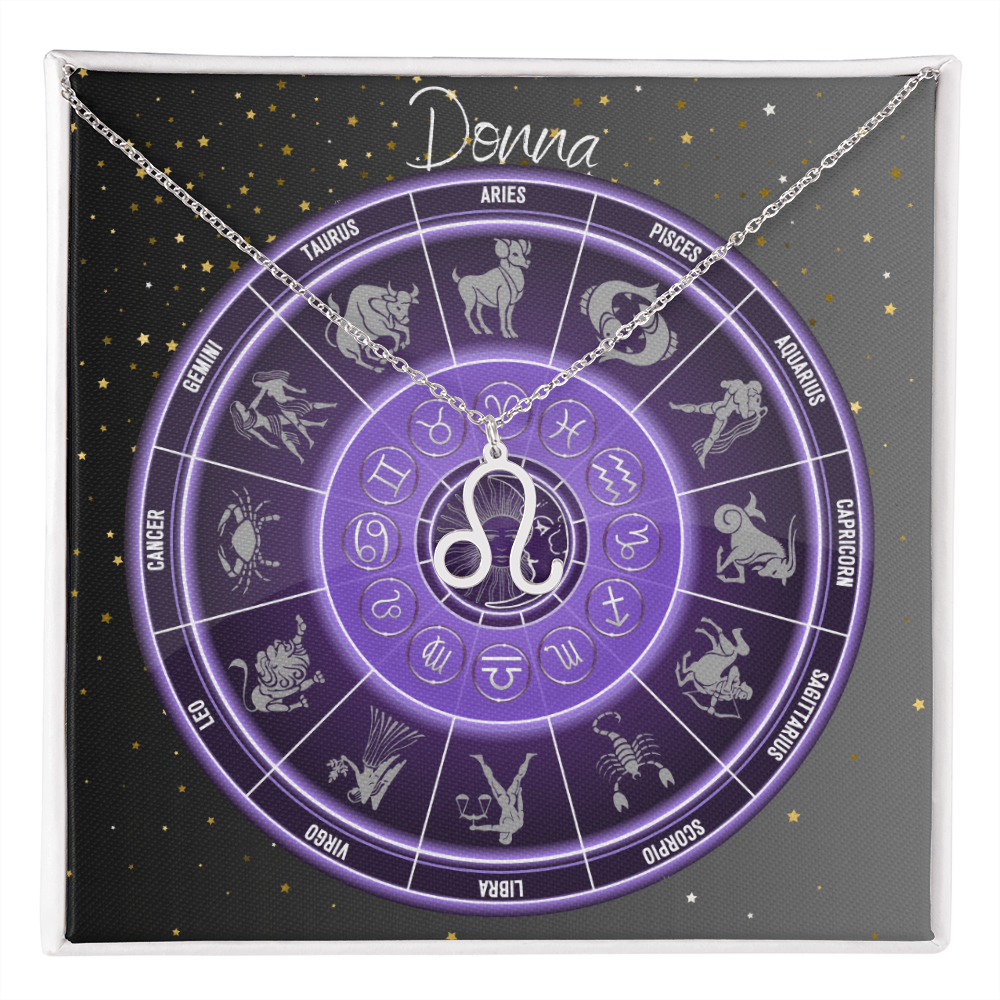 Zodiac Astrology Symbol Necklace (Purple)