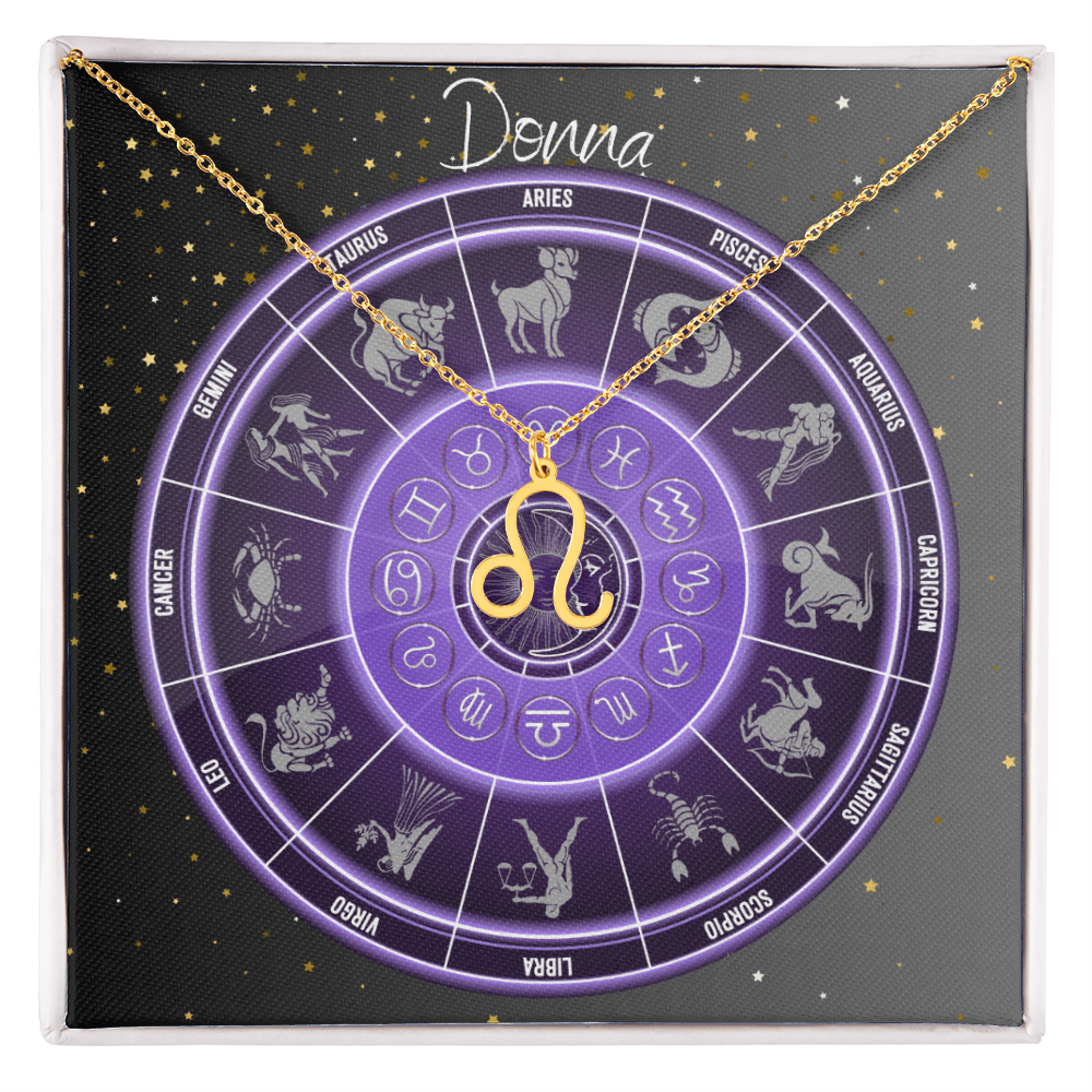 Zodiac Astrology Symbol Necklace (Purple)